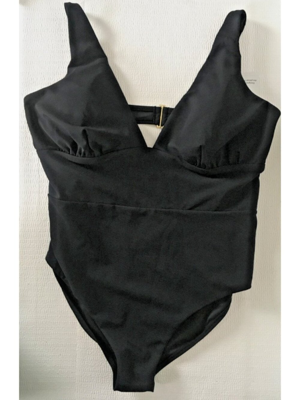Time and Tru One Piece Swimsuit Size 3X 24W to 26W Black Ribbed New with Tags